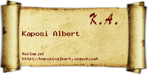 Kaposi Albert névjegykártya