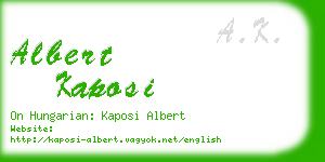 albert kaposi business card